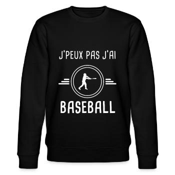baseball je peux pas j'ai baseball batteur - Sweat bio CHANGER Stanley/Stella Unisexe - noir - Devant - Nik (191cm) & Marisol (170cm)