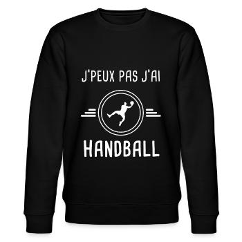 handball je peux pas j'ai handball sport - Sweat bio CHANGER Stanley/Stella Unisexe - noir - Devant - Nik (191cm) & Marisol (170cm)