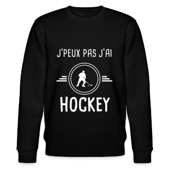 hockey je peux pas j'ai hockey hockeyeur - Sweat bio CHANGER Stanley/Stella Unisexe - noir - Devant - Nik (191cm) & Marisol (170cm)