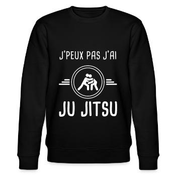 ju jitsu je peux pas j'ai ju jitsu judoka - Sweat bio CHANGER Stanley/Stella Unisexe - noir - Devant - Nik (191cm) & Marisol (170cm)