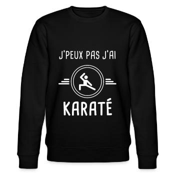 karaté je peux pas j'ai karaté sport combat - Sweat bio CHANGER Stanley/Stella Unisexe - noir - Devant - Nik (191cm) & Marisol (170cm)