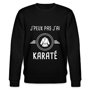 karaté je peux pas j'ai karaté karategi karatéka - Sweat bio CHANGER Stanley/Stella Unisexe - noir - Devant - Nik (191cm) & Marisol (170cm)