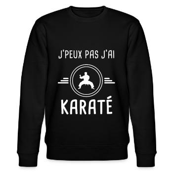 karaté je peux pas j'ai karaté karatéka - Sweat bio CHANGER Stanley/Stella Unisexe - noir - Devant - Nik (191cm) & Marisol (170cm)