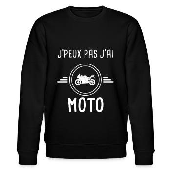 moto je peux pas j'ai moto motard motard - Sweat bio CHANGER Stanley/Stella Unisexe - noir - Devant - Nik (191cm) & Marisol (170cm)