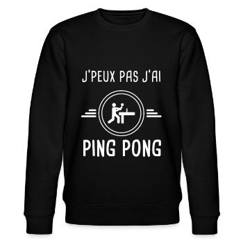 ping pong je peux pas j'ai ping pong pongiste - Sweat bio CHANGER Stanley/Stella Unisexe - noir - Devant - Nik (191cm) & Marisol (170cm)