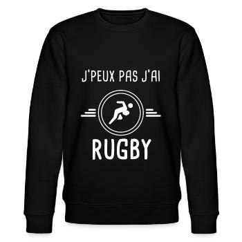 rugby je peux pas j'ai rugby joueur rugbyman - Sweat bio CHANGER Stanley/Stella Unisexe - noir - Devant - Nik (191cm) & Marisol (170cm)