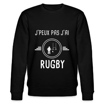 rugby je peux pas j'ai rugby sport rugbyman - Sweat bio CHANGER Stanley/Stella Unisexe - noir - Devant - Nik (191cm) & Marisol (170cm)
