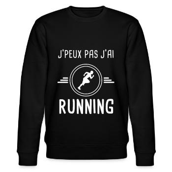 running je peux pas j'ai running coureur - Sweat bio CHANGER Stanley/Stella Unisexe - noir - Devant - Nik (191cm) & Marisol (170cm)
