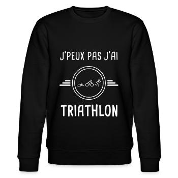 triathlon je peux pas j'ai triathlon triathlète - Sweat bio CHANGER Stanley/Stella Unisexe - noir - Devant - Nik (191cm) & Marisol (170cm)
