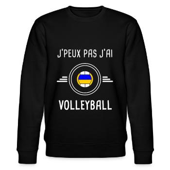 volleyball je peux pas j'ai volleyball volleyeur - Sweat bio CHANGER Stanley/Stella Unisexe - noir - Devant - Nik (191cm) & Marisol (170cm)