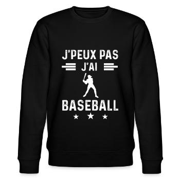 batteur je peux pas j'ai baseball baseballeur - Sweat bio CHANGER Stanley/Stella Unisexe - noir - Devant - Nik (191cm) & Marisol (170cm)