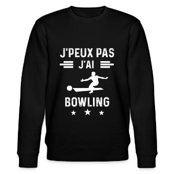 lanceur je peux pas j'ai bowling - Sweat bio CHANGER Stanley/Stella Unisexe - noir - Devant - Nik (191cm) & Marisol (170cm)