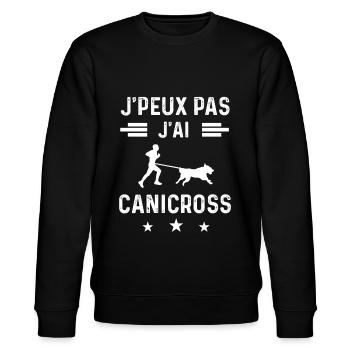 canicross je peux pas j'ai canicross - Sweat bio CHANGER Stanley/Stella Unisexe - noir - Devant - Nik (191cm) & Marisol (170cm)