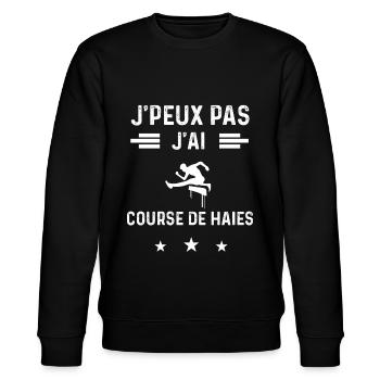 athlète je peux pas j'ai course de haies - Sweat bio CHANGER Stanley/Stella Unisexe - noir - Devant - Nik (191cm) & Marisol (170cm)