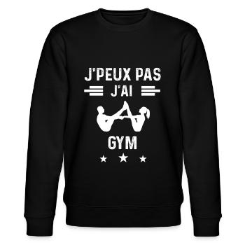 gymnaste je peux pas j'ai gym - Sweat bio CHANGER Stanley/Stella Unisexe - noir - Devant - Nik (191cm) & Marisol (170cm)