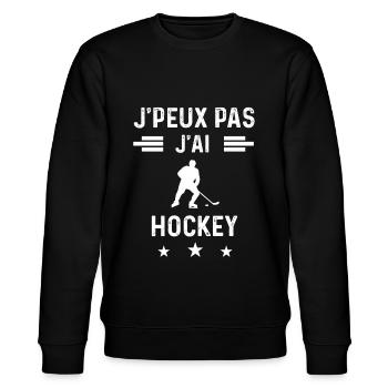 hockeyeur je peux pas j'ai hockey - Sweat bio CHANGER Stanley/Stella Unisexe - noir - Devant - Nik (191cm) & Marisol (170cm)