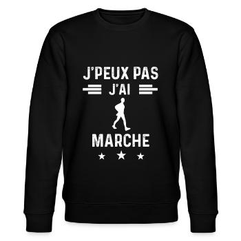 marcheur je peux pas j'ai marche - Sweat bio CHANGER Stanley/Stella Unisexe - noir - Devant - Nik (191cm) & Marisol (170cm)