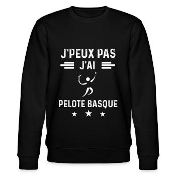 pelotari je peux pas j'ai pelote basque - Sweat bio CHANGER Stanley/Stella Unisexe - noir - Devant - Nik (191cm) & Marisol (170cm)