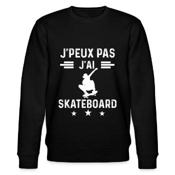 skateboardeur je peux pas j'ai skateboard - Sweat bio CHANGER Stanley/Stella Unisexe - noir - Devant - Nik (191cm) & Marisol (170cm)