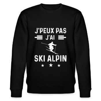 skieur je peux pas j'ai ski alpin - Sweat bio CHANGER Stanley/Stella Unisexe - noir - Devant - Nik (191cm) & Marisol (170cm)