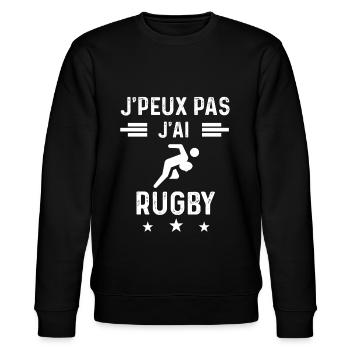 rugbyman je peux pas j'ai rugby joueur - Sweat bio CHANGER Stanley/Stella Unisexe - noir - Devant - Nik (191cm) & Marisol (170cm)