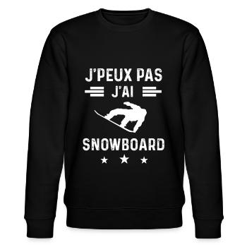 snowboarder je peux pas j'ai snowboard - Sweat bio CHANGER Stanley/Stella Unisexe - noir - Devant - Nik (191cm) & Marisol (170cm)