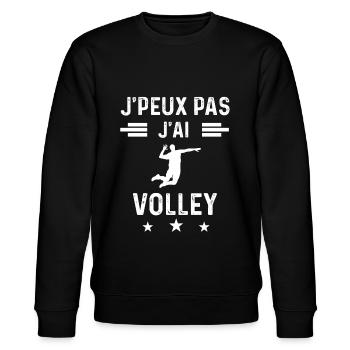 volleyeur je peux pas j'ai volley - Sweat bio CHANGER Stanley/Stella Unisexe - noir - Devant - Nik (191cm) & Marisol (170cm)