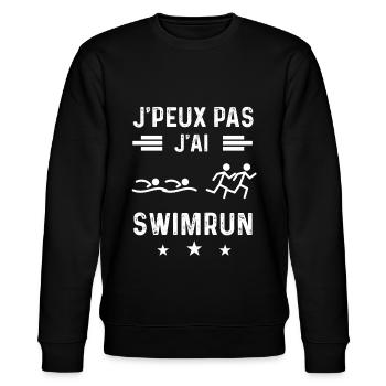 triathlète je peux pas j'ai swimrun - Sweat bio CHANGER Stanley/Stella Unisexe - noir - Devant - Nik (191cm) & Marisol (170cm)