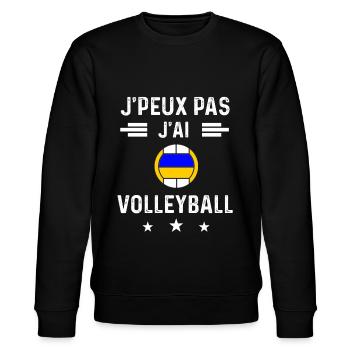 volleyeur je peux pas j'ai volleyball - Sweat bio CHANGER Stanley/Stella Unisexe - noir - Devant - Nik (191cm) & Marisol (170cm)