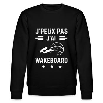 wakeboardeur je peux pas j'ai wakeboard wind surf - Sweat bio CHANGER Stanley/Stella Unisexe - noir - Devant - Nik (191cm) & Marisol (170cm)