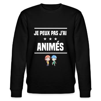 je peux pas j'ai animés humour mangaka - Sweat bio CHANGER Stanley/Stella Unisexe - noir - Devant - Nik (191cm) & Marisol (170cm)