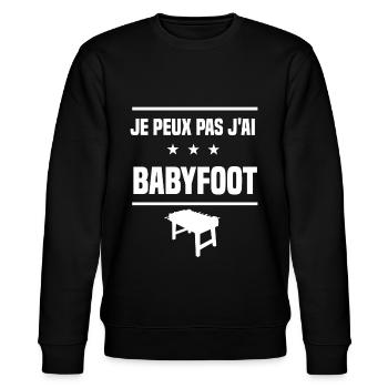 je peux pas j'ai babyfoot humour babyfoot - Sweat bio CHANGER Stanley/Stella Unisexe - noir - Devant - Nik (191cm) & Marisol (170cm)