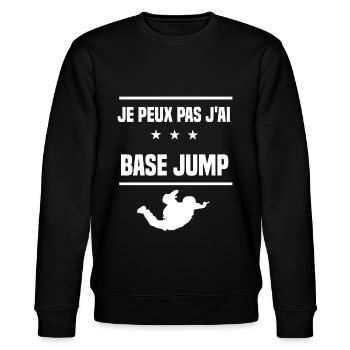 je peux pas j'ai base jump humour saut élastique - Sweat bio CHANGER Stanley/Stella Unisexe - noir - Devant - Nik (191cm) & Marisol (170cm)