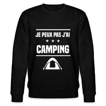 je peux pas j'ai camping humour campeur - Sweat bio CHANGER Stanley/Stella Unisexe - noir - Devant - Nik (191cm) & Marisol (170cm)