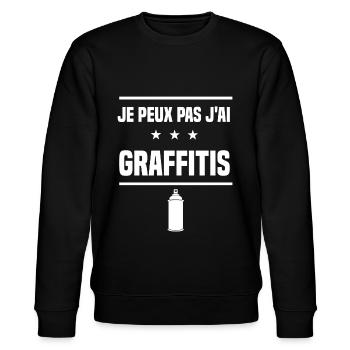 je peux pas j'ai graffitis humour gribouillis - Sweat bio CHANGER Stanley/Stella Unisexe - noir - Devant - Nik (191cm) & Marisol (170cm)