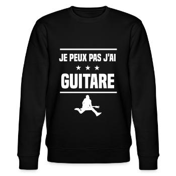 je peux pas j'ai guitare rock humour guitariste - Sweat bio CHANGER Stanley/Stella Unisexe - noir - Devant - Nik (191cm) & Marisol (170cm)