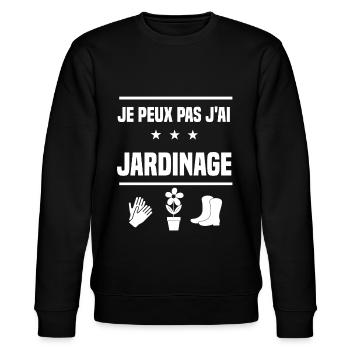 je peux pas j'ai jardinage humour jardinier - Sweat bio CHANGER Stanley/Stella Unisexe - noir - Devant - Nik (191cm) & Marisol (170cm)