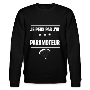je peux pas j'ai paramoteur humour parapente - Sweat bio CHANGER Stanley/Stella Unisexe - noir - Devant - Nik (191cm) & Marisol (170cm)