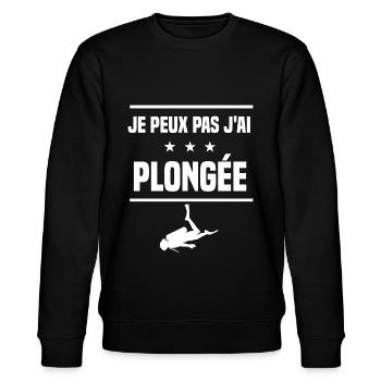 je peux pas j'ai plongée en apnée humour plongeur - Sweat bio CHANGER Stanley/Stella Unisexe - noir - Devant - Nik (191cm) & Marisol (170cm)