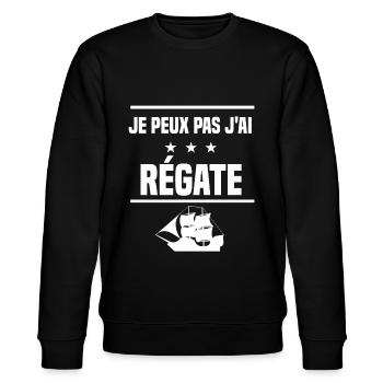 je peux pas j'ai régate humour bateau - Sweat bio CHANGER Stanley/Stella Unisexe - noir - Devant - Nik (191cm) & Marisol (170cm)