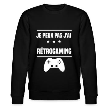 je peux pas j'ai rétrogaming humour gameur - Sweat bio CHANGER Stanley/Stella Unisexe - noir - Devant - Nik (191cm) & Marisol (170cm)