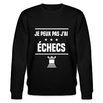 je peux pas j'ai échecs tour humour échec - Sweat bio CHANGER Stanley/Stella Unisexe - noir - Devant - Nik (191cm) & Marisol (170cm)