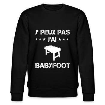 je peux pas j'ai babyfoot cadeau babyfoot - Sweat bio CHANGER Stanley/Stella Unisexe - noir - Devant - Nik (191cm) & Marisol (170cm)