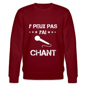 je peux pas j'ai chant micro cadeau chanteur - Sweat bio CHANGER Stanley/Stella Unisexe - bordeaux - Devant - Nik (191cm) & Marisol (170cm)