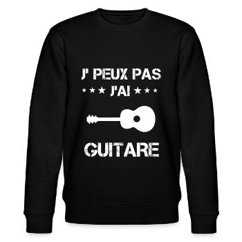 je peux pas j'ai guitare cadeau gutariste - Sweat bio CHANGER Stanley/Stella Unisexe - noir - Devant - Nik (191cm) & Marisol (170cm)