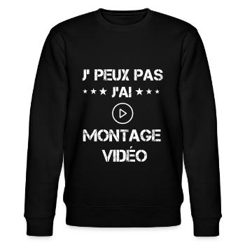 je peux pas j'ai montage vidéo cadeau vidéo - Sweat bio CHANGER Stanley/Stella Unisexe - noir - Devant - Nik (191cm) & Marisol (170cm)
