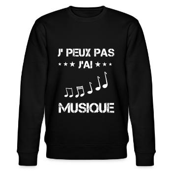 je peux pas j'ai musique cadeau musicien - Sweat bio CHANGER Stanley/Stella Unisexe - noir - Devant - Nik (191cm) & Marisol (170cm)