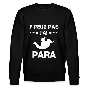 je peux pas j'ai para cadeau parachutiste - Sweat bio CHANGER Stanley/Stella Unisexe - noir - Devant - Nik (191cm) & Marisol (170cm)
