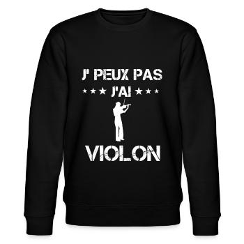 je peux pas j'ai violon homme cadeau violoniste - Sweat bio CHANGER Stanley/Stella Unisexe - noir - Devant - Nik (191cm) & Marisol (170cm)