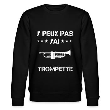 je peux pas j'ai trompette instrument cadeau - Sweat bio CHANGER Stanley/Stella Unisexe - noir - Devant - Nik (191cm) & Marisol (170cm)